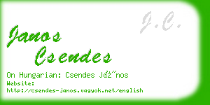 janos csendes business card